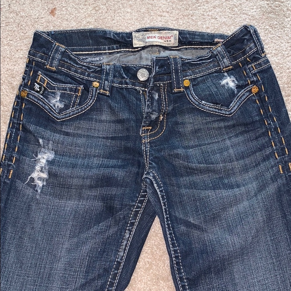 Embroidered back pocket MEK jeans